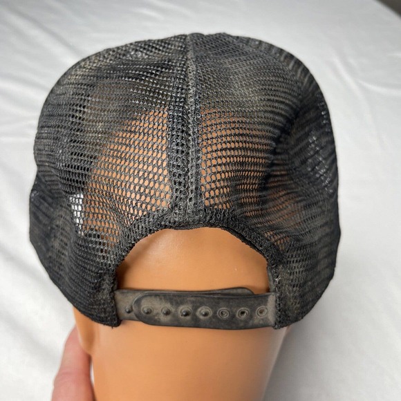 Vtg Stroh's Brewing Co Beer Black Adjustable Cap Trucker Hat Competition Pro Tag - Picture 4 of 12